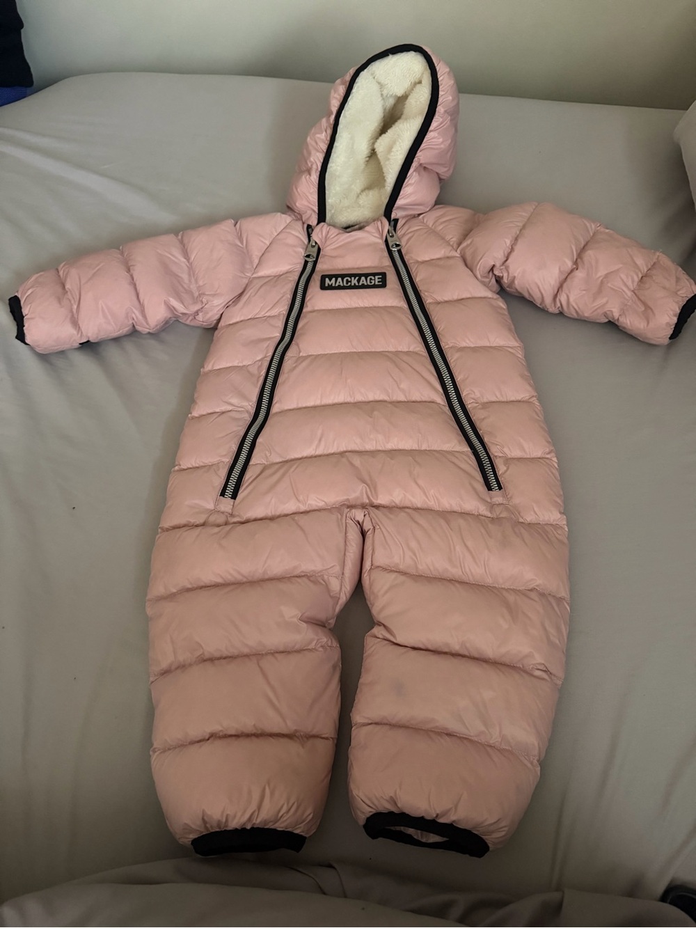 Mackage Pink Hooded Baby Puffer